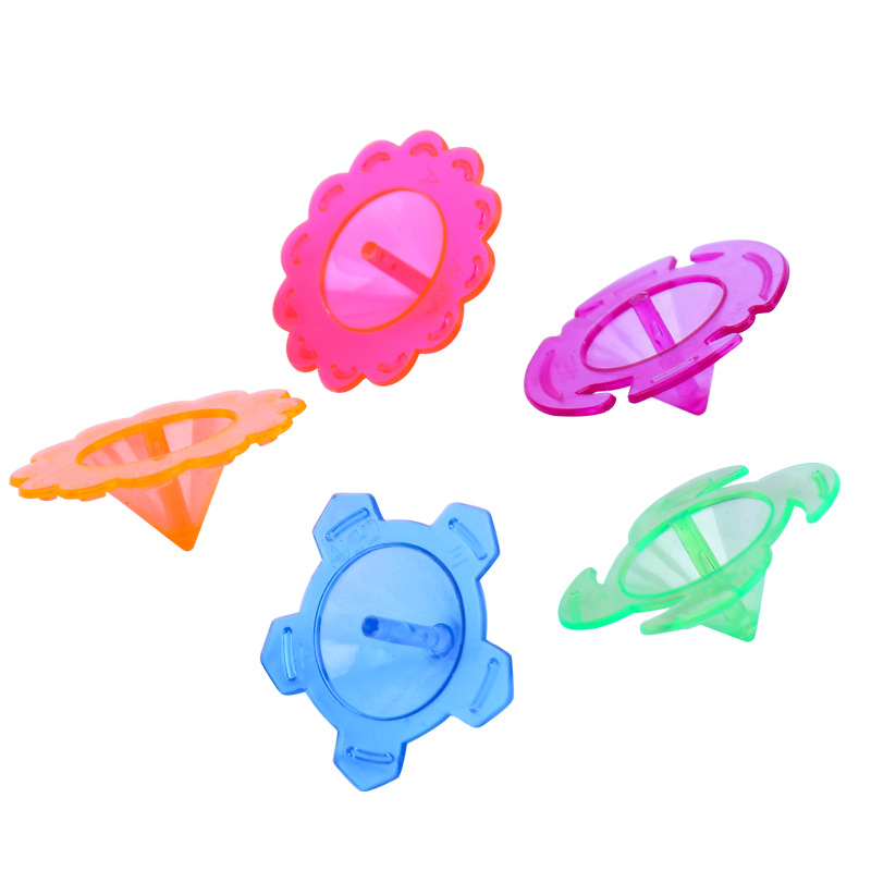 Wholesale of 1,000 transparent small gyroscopes, plastic lace, colorful transfer student kindergarten small gifts and toys Item Picture