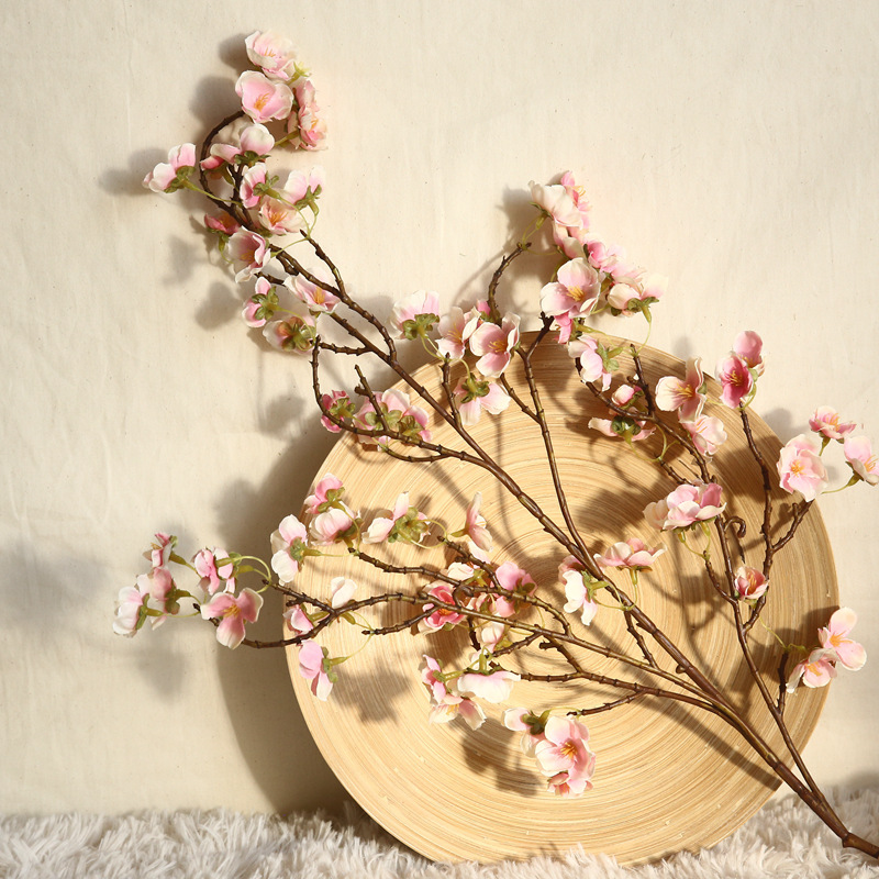Beauty Finger Cherry Blossom and peach blossom Ins-style Nordic plum blossom artificial flower manufacturer home decoration wedding artificial flower MW38958