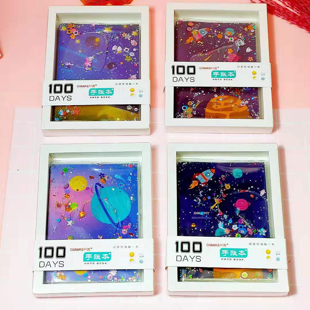 Wholesale of creative handbooks, notebooks, flow-sand rubber case books, student stationery, diaries, loose-leaf notebooks, and gifts Specification image