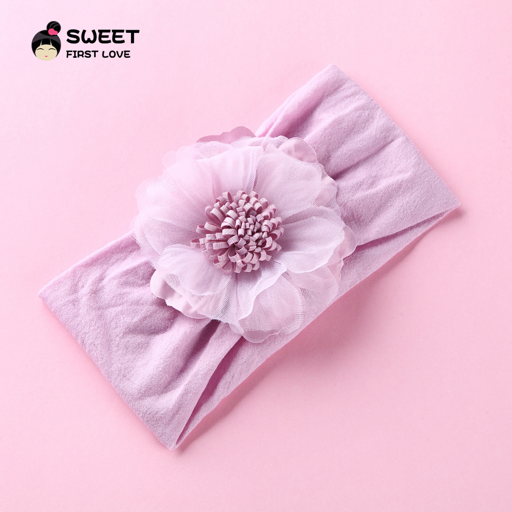 Manufacturers Direct Sales New Children's Hair Accessories Solid Color Nylon Baby Headband Net Silk Sun Flower Baby Headband Application Scenario