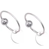 Ganjia Tongti S925 pure silver simple round piece earrings, elegant matte ear buckles, fashionable Hong Kong-style internet-famous ear rings Item Picture