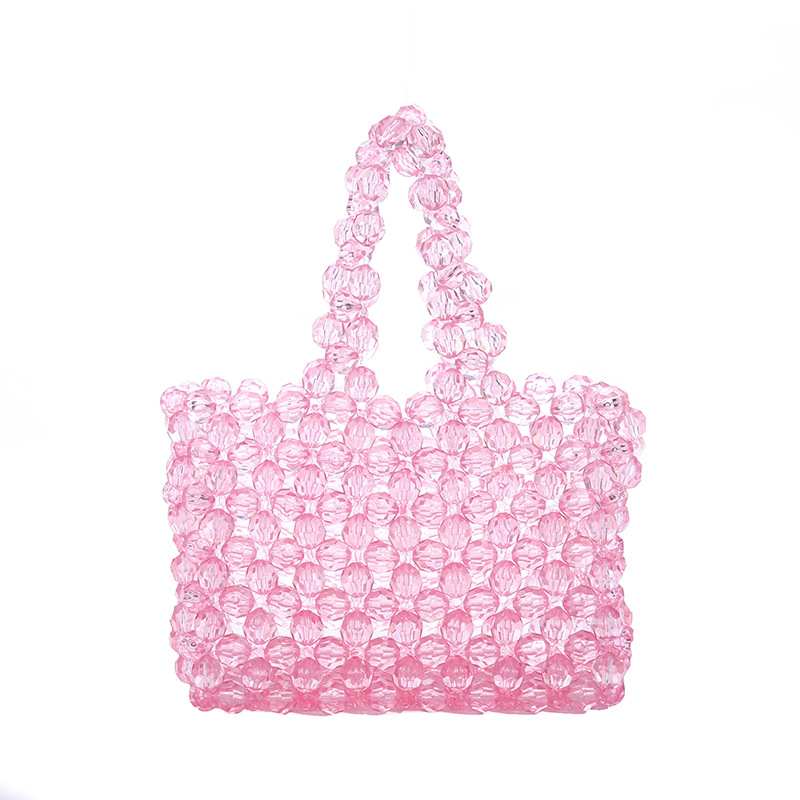 2022 New style hand-held crystal bag, diy handcrafted beaded bag, fashionable women's acrylic ins hand-woven bag in stock Item Picture