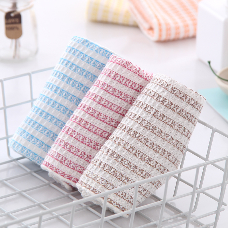 Cross-Border Super Waffle Dishwashing Towel Oil Resistant Easy To Clean Bamboo Pulp Fiber Dishwashing Cloth Cleaning Cloth Cleaning Cloth details Picture