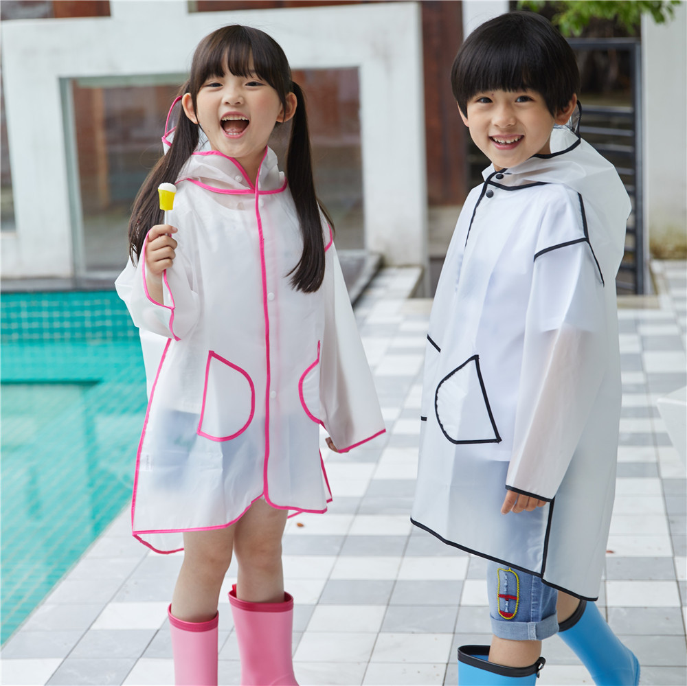 Children's raincoats cartoon one-piece delivery service for babies, primary school students, children, girls, EVA edge transparent long one-piece cross-border special, thickened raincoats and raincoats for boys and girls details Picture