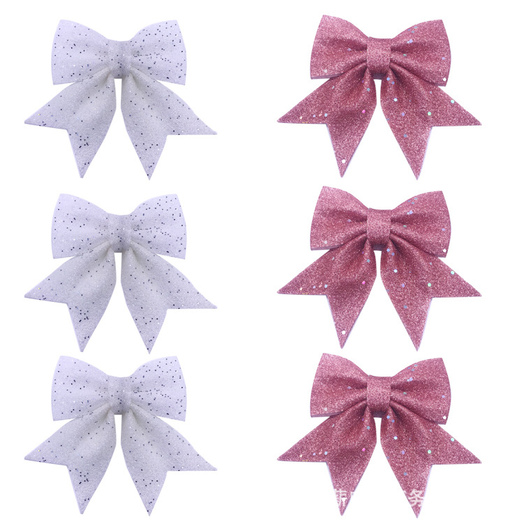 Christmas Bow Pearl Cotton Gold Pink Bow Christmas Tree Pendant Hotel Shopping Mall Ktv Decoration Supplies Item Picture