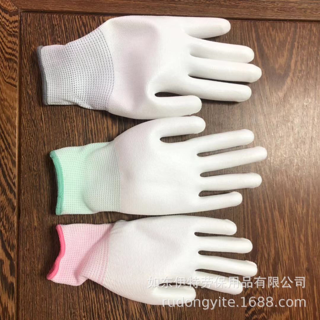 PU palm-coated gloves, 13-needle PU gloves, PU gloves details Picture
