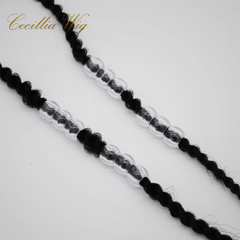 African wig, large braid accessory, reggae dreadbraid decoration, hair extension ring accessory, resin plastic transparent pearl Specification image