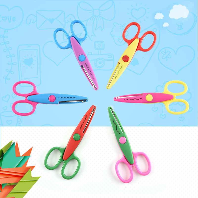 Safety scissors, children's DIY 5-inch lace scissors, student art scissors, children's safety scissors, fun handmade scissors Item Picture