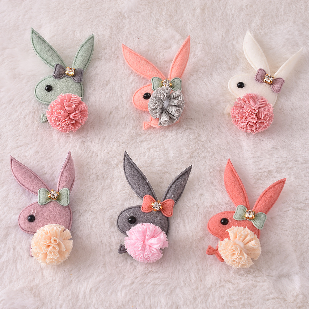 Ultrasonic Korean version embossed little rabbit cartoon fabric stickers children's clothes, hats, leggings, hair accessories