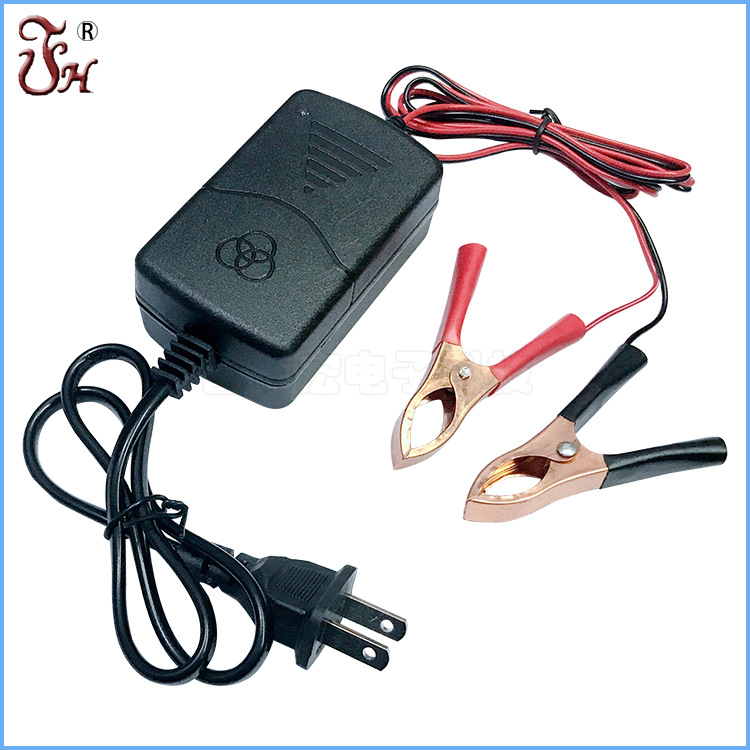 12V1A lead-acid battery charger, 14.4V dual-wire alligator clip charger, intelligent battery charger Item Picture