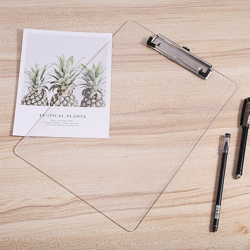 Factory wholesale of acrylic file folders, transparent writing board clips, thickened, durable and portable file folders and writing boards in stock