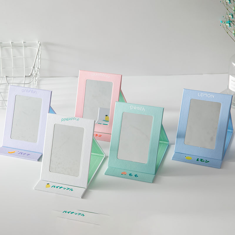 Selia Mirror Makeup Mirror Desktop Desktop Portable Small Mirror Portable Dorm Makeup Mirror Cartoon details Picture