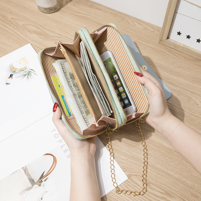 Nuevo estilo doble arco iris monedero largo para mujeres versión coreana cremallera de gran capacidad clip de dinero para mujeres handbags clutch mochilas details Picture