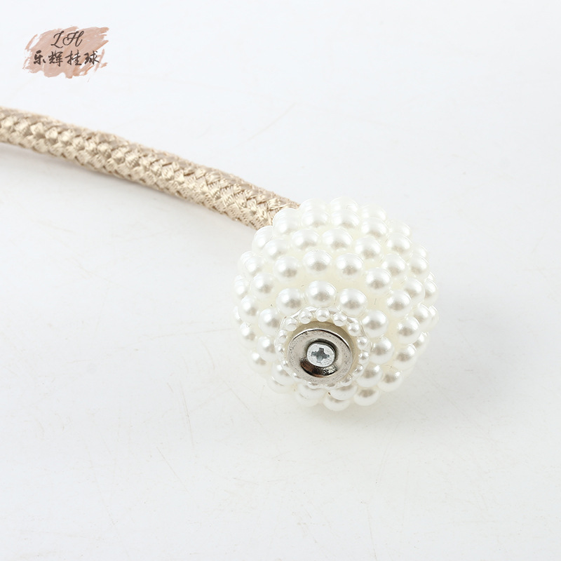 The manufacturer supplies simple and thin rope pearl magnetic buckle curtain straps, binding ropes, curtain accessories and auxiliary materials, and curtain buckles Application Scenario