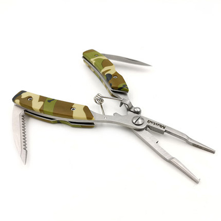 Musta Camouflage Lua pliers MT023C Stainless steel corrosion-resistant scissors PE line fishing gear hook-picking pliers fishing tools details Picture