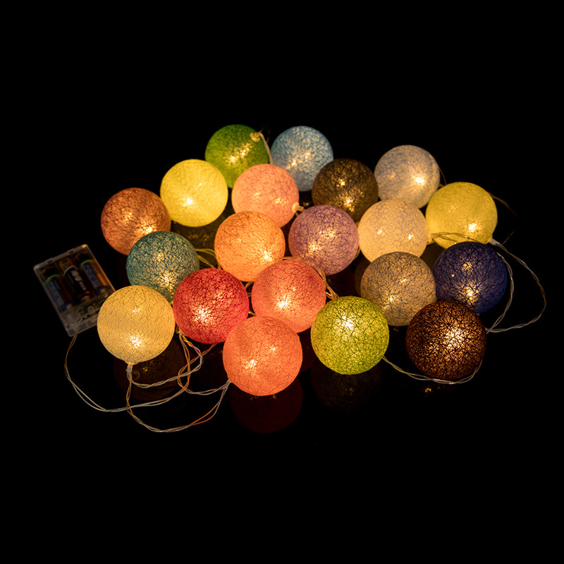 Thailand Led Cotton String Lights Ins Decorative Light Ball Lights String Lights Color Lights String Ball Lights Wedding Venue Layout details Picture