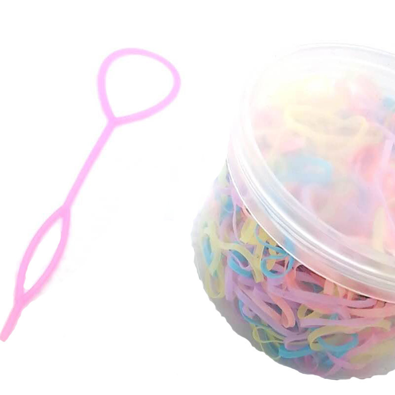 Disposable rubber bands that won't hurt children's hair, high-elasticity hair bands, colorful black hair ties, thickened small princess braids for adults Item Picture