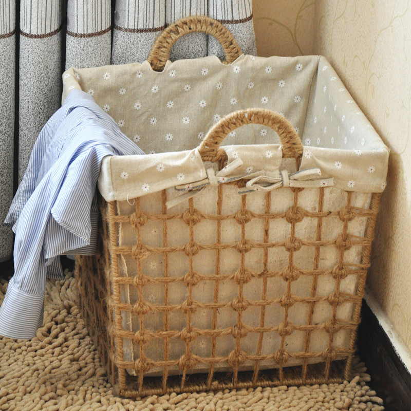 Storage Basket Large Laundry Basket Household Goods Storage Cosmetics Laundry Basket Rattan Laundry Basket