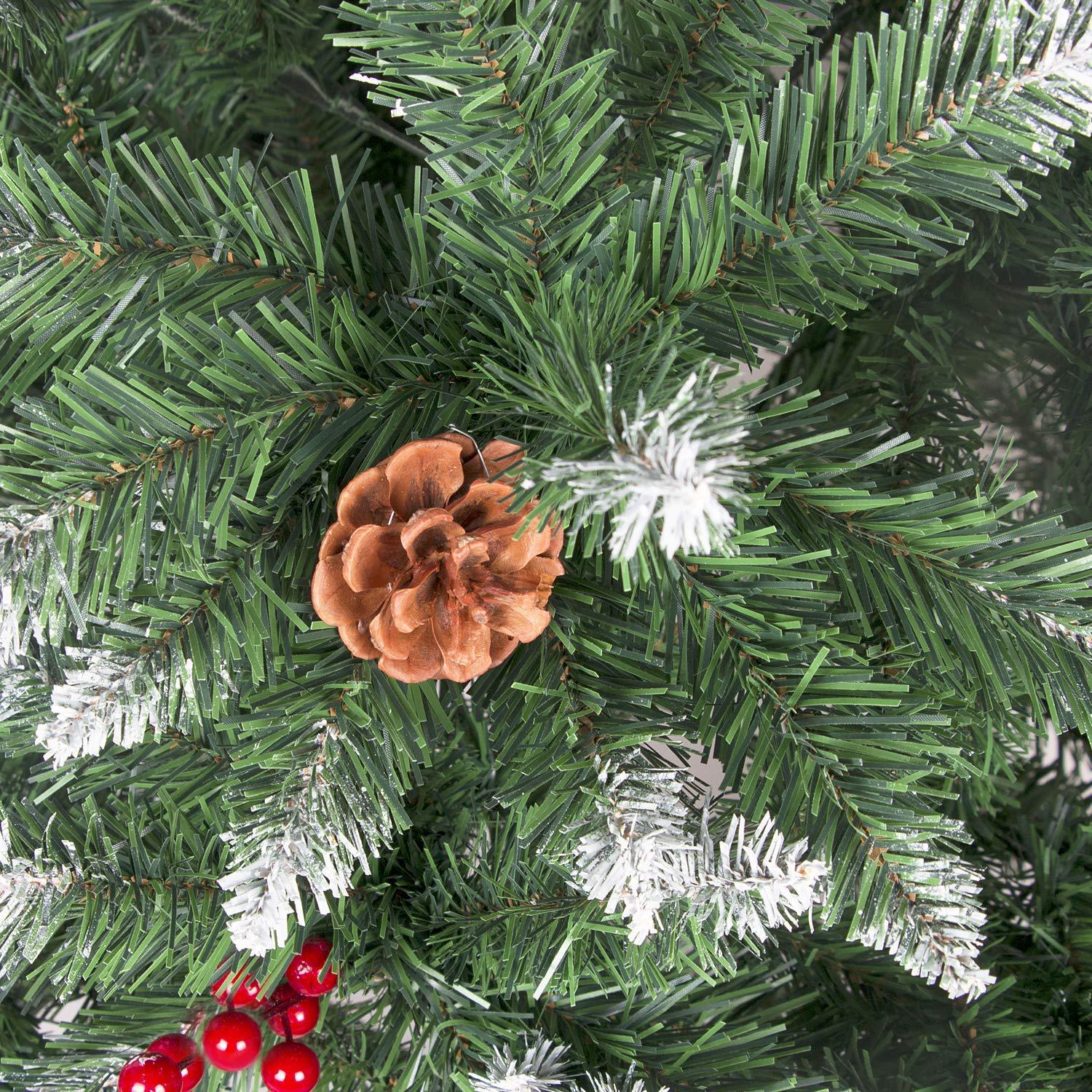 Christmas Pointy Spray White Pvc Christmas Tree With Pine Cones With Red Fruit Christmas Tree Mall Window Decoration Tree Cross Border Specification drawing