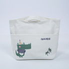 可爱鳄鱼帆布包加大容量便当袋午餐包帆布手提包彩色印花全棉布包