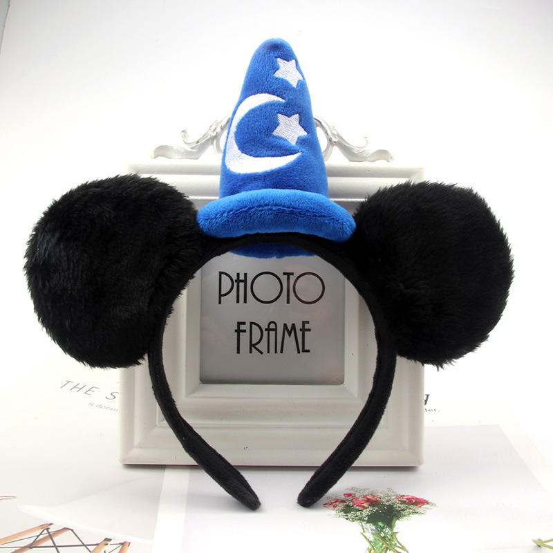 Children's Cartoon Rust Magic Hat Headband Mickey Star Moon Hat Headband Tour Selling Cute Christmas Hat Horn Headband Application Scenario