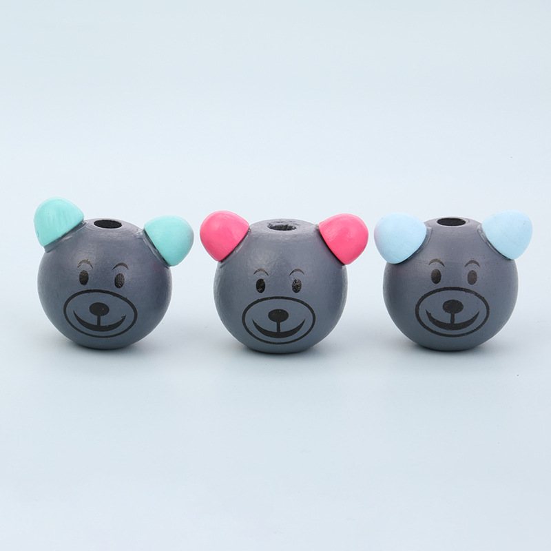 Cartoon Cute Koala Head Smiley Bear Children's Jewelry Accessories Diy Piercing Accessories Handmade Necklace Manufacturers Direct Supply Specification drawing