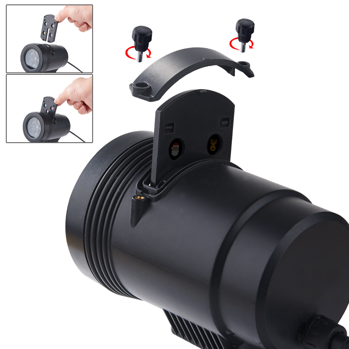 The interchangeable LED film projection lamp and snowflake projection lamp can be customized with high-brightness and non-fading film Application Scenario