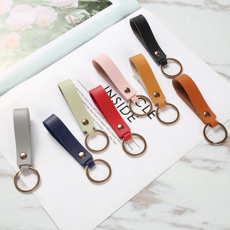 Wholesale of PU keychains, creative key chains, leather keychains, pendants, business gifts, leather car key ropes Specification image
