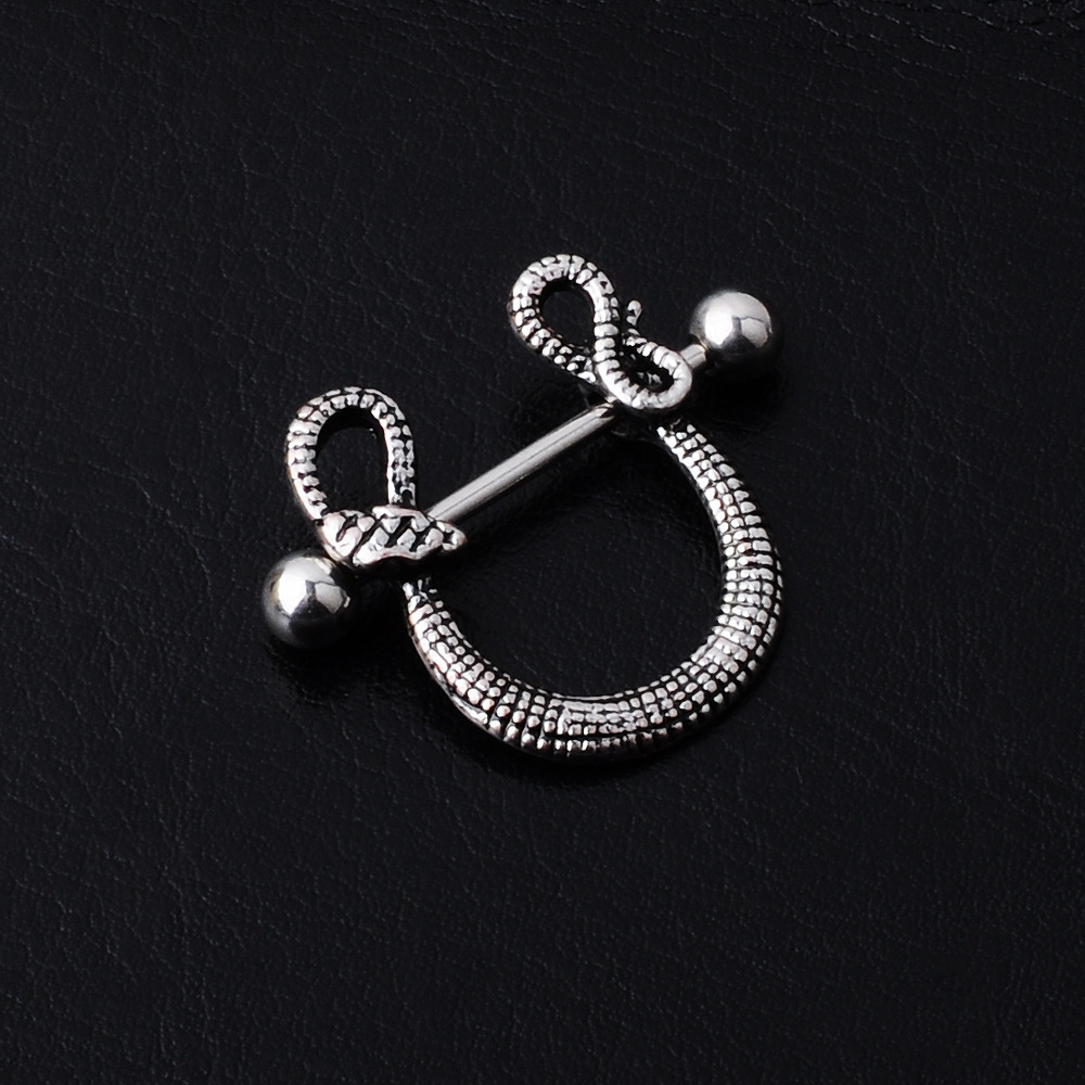 Cross-border commodity fashion piercing jewelry non-mainstream breast nails breast ring sexy medical steel umbilical ornaments Specification drawing