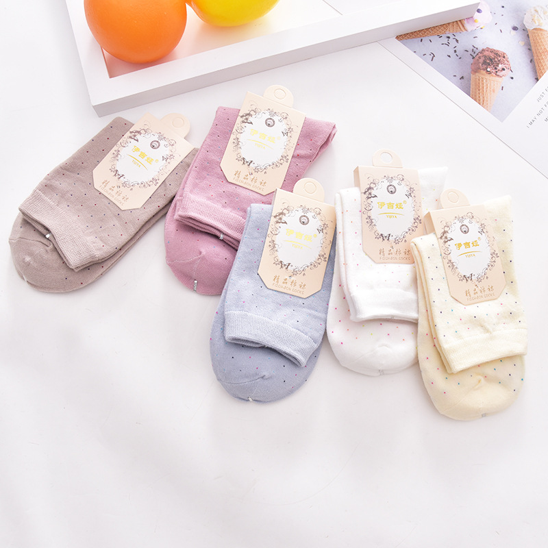 Cartoon socks for women's autumn new style, Bata mid-calf women's socks, all-cotton, comfortable, breathable and sweat-absorbing adult socks, cotton socks details Picture