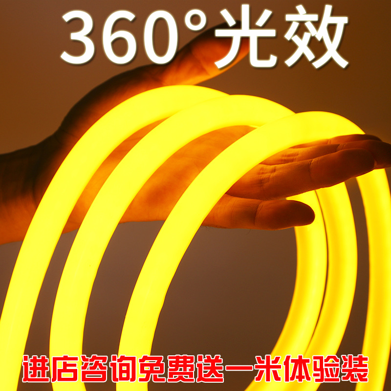 Circular LED flexible light with ring light strip 360 degree waterproof neon strip line light high brightness 220V lighting
