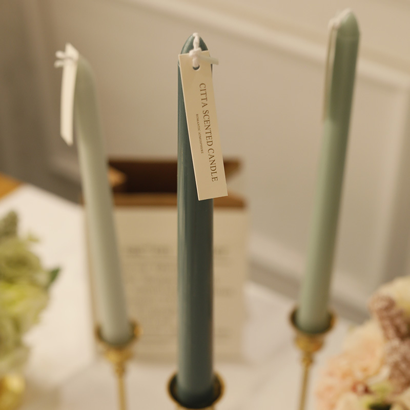 Nordic Morandi Long Pole Aromatherapy Candle Sweet Wedding Accompaniment Banquet Candlelight Dinner Long Pole Wax With Gradient Color (Price Negotiable) Application Scenario
