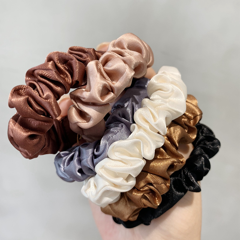 6 Pieces Of Ins Elegant French Satin Scrunchie With A Base Imitation Silk Hair Rope Head Rope Korean Hair Accessories Headpiece Specification drawing