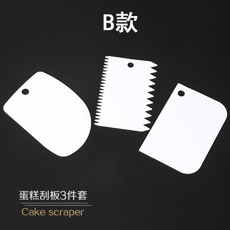 Manufacturers Wholesale Cake Turntable Accessories Scraper Tooth Shape 3-Piece Set Cake Cream Modeling Baker Specification drawing