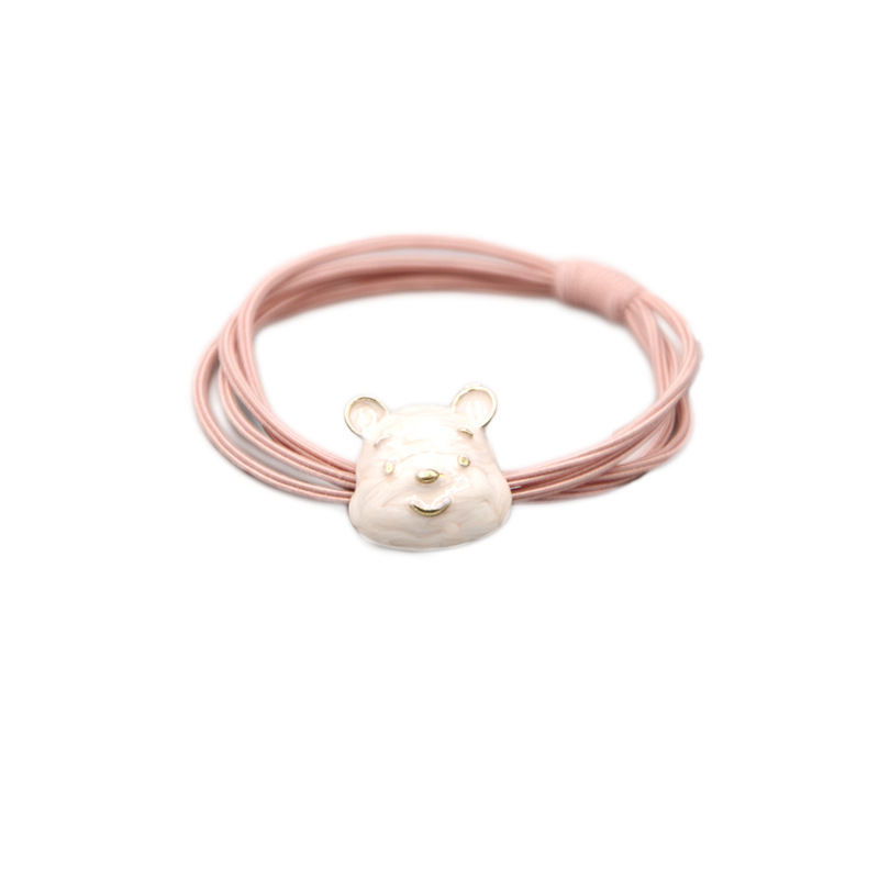 Accessories Country Girl Heart Pink Rabbit Bear Hair Tie Cute Cartoon Head Tie Cute Multi-Strand Rubber Band Hair Band Item Picture