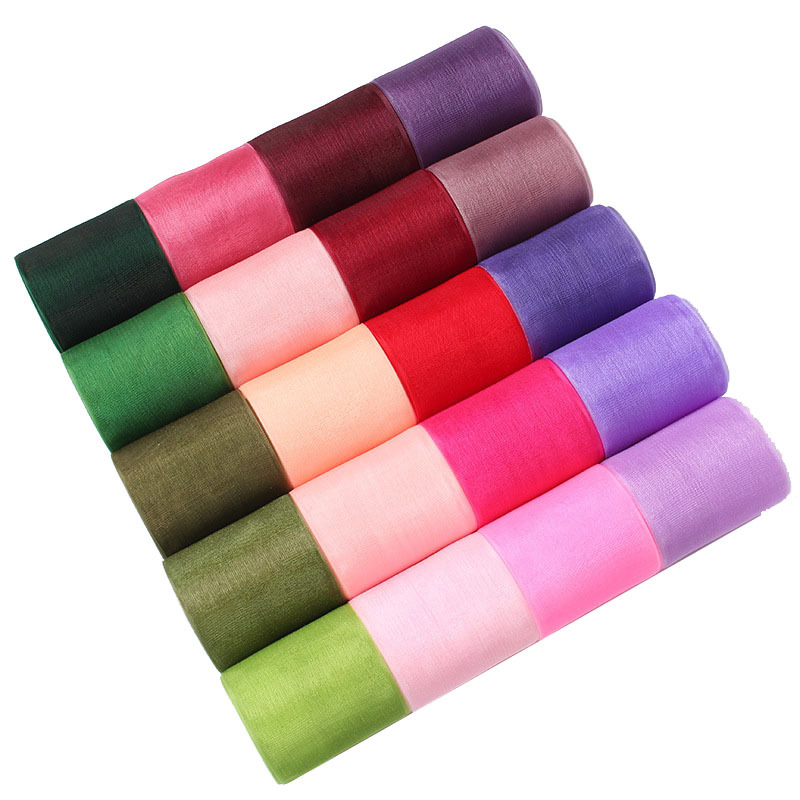 Dingxin Korean Ribbon, Korean version nylon snow yarn ribbon, DIY hair accessory, bow ribbon, colorful gift packaging ribbon Item Picture
