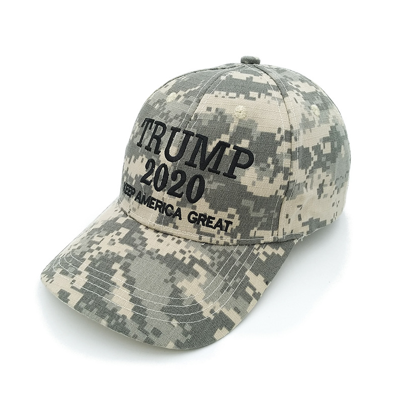 亚马逊爆款美国大选迷彩棒球定制trump川普2020帽子刺绣棉