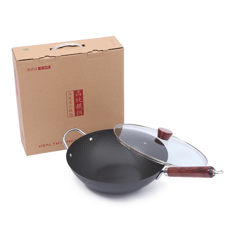 New uncoated healthy iron wok, household cooking wok, physical uncoated non-stick wok, gift wok manufacturer customization Application Scenario