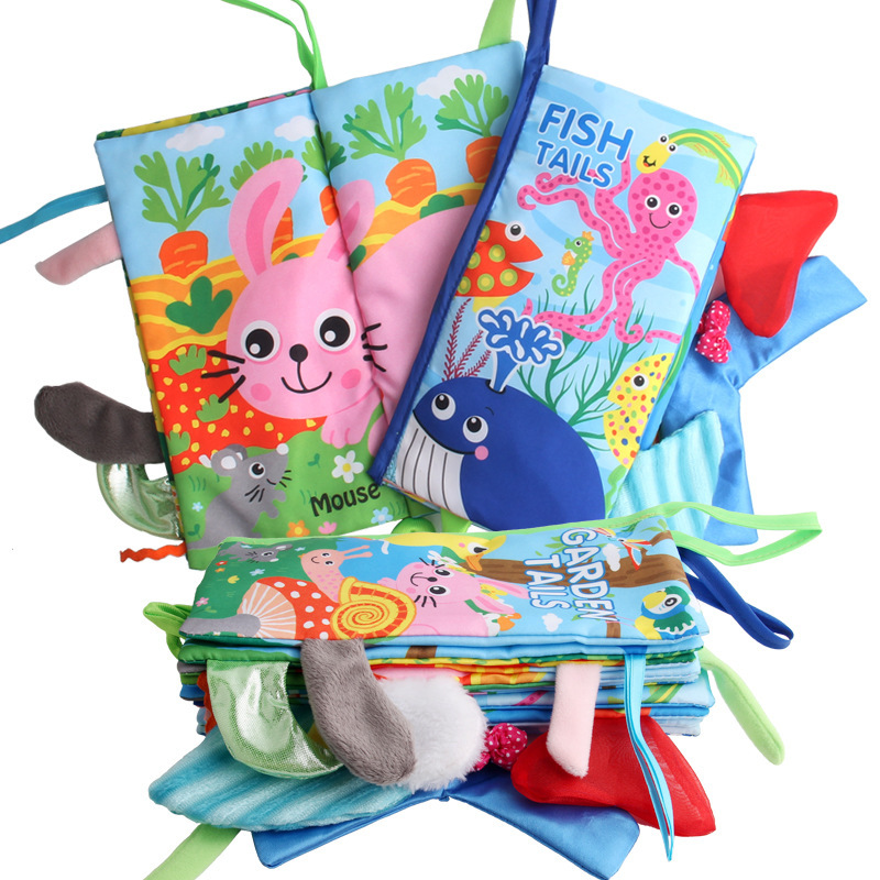 Bebé rasgar no podrido libro de tela de educación temprana vida marina cognición animal papel con sonido cola animal libro de tela juguetes de puzzle Application Scenario