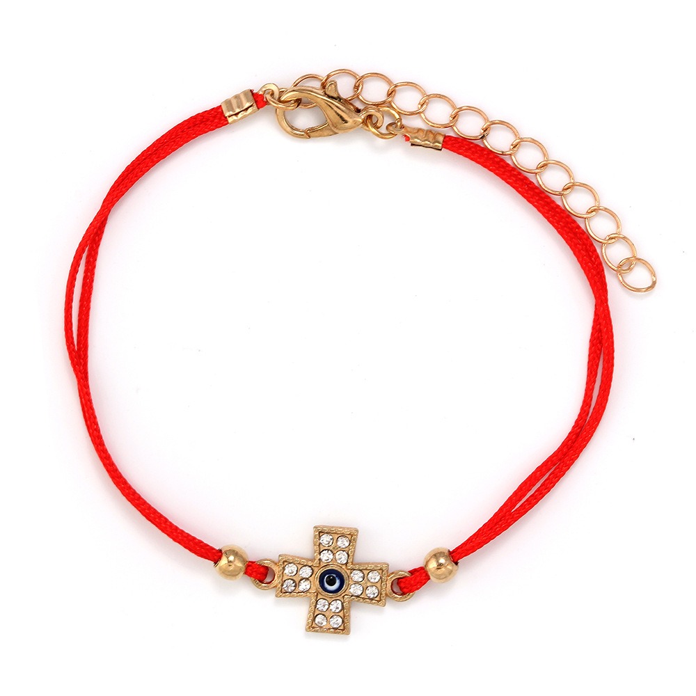 Cross-Border Trade Sales In Europe And The United States Palm Cross Red Rope Bracelet Fatima Woven Bracelet Demon Eyes Bracelet Men And Women Couples String Gift Manufacturers Wholesale Item Picture
