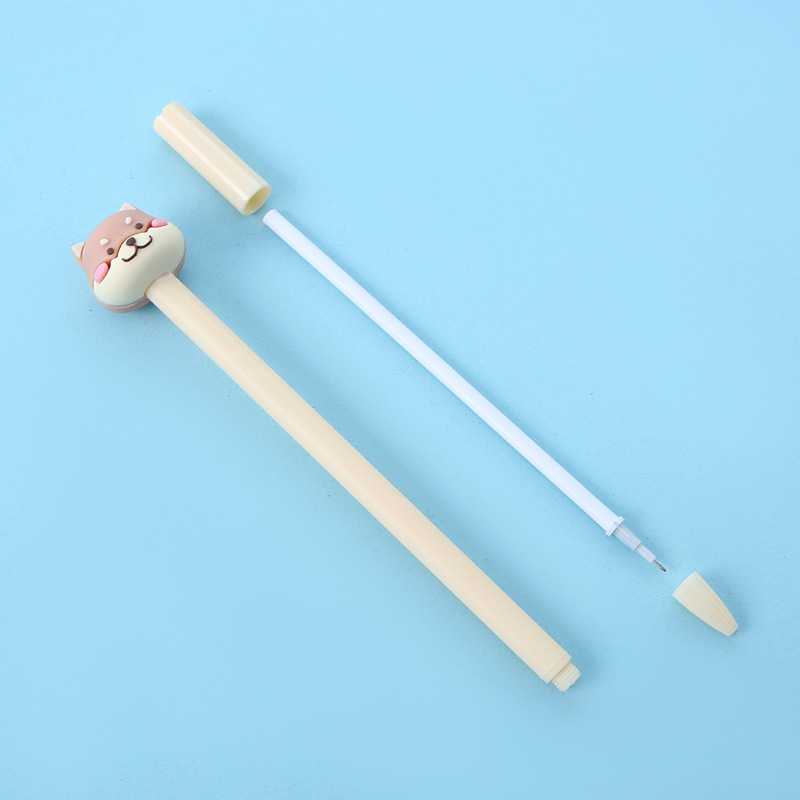 Korean Version 2099 Cartoon Animal Party Signature Pen Stationery Shop Puppy Silicone Neutral Pen High Appearance Level Manufacturers Application Scenario