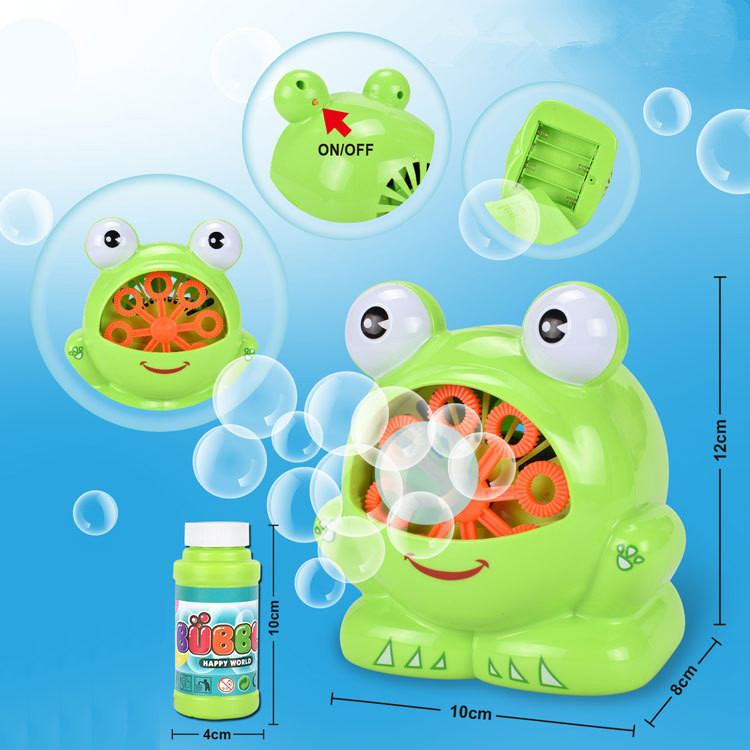 Children's bubble frog motor, fun frog bubble machine, bathing and water play, fan blowing bubble toys, cross-border Specification image