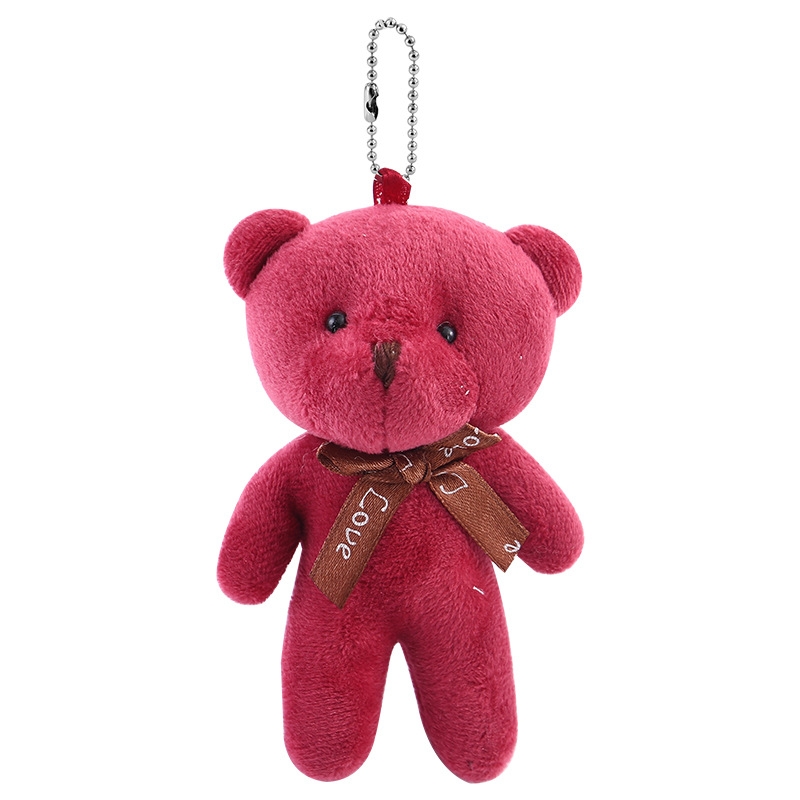 泰迪熊连体熊大头熊领结熊钥匙扣挂件公仔花束毛绒玩具厂家现货详情图3