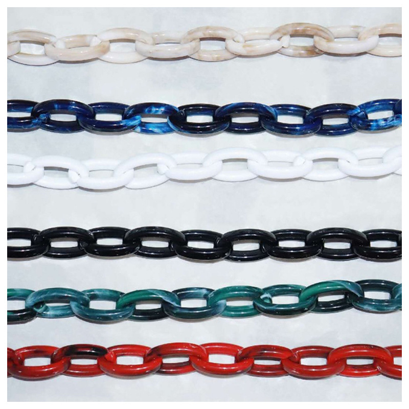 亚克力包链塑料链条DIY饰品配件厂家直销豹纹项链实色皮带扣详情图2