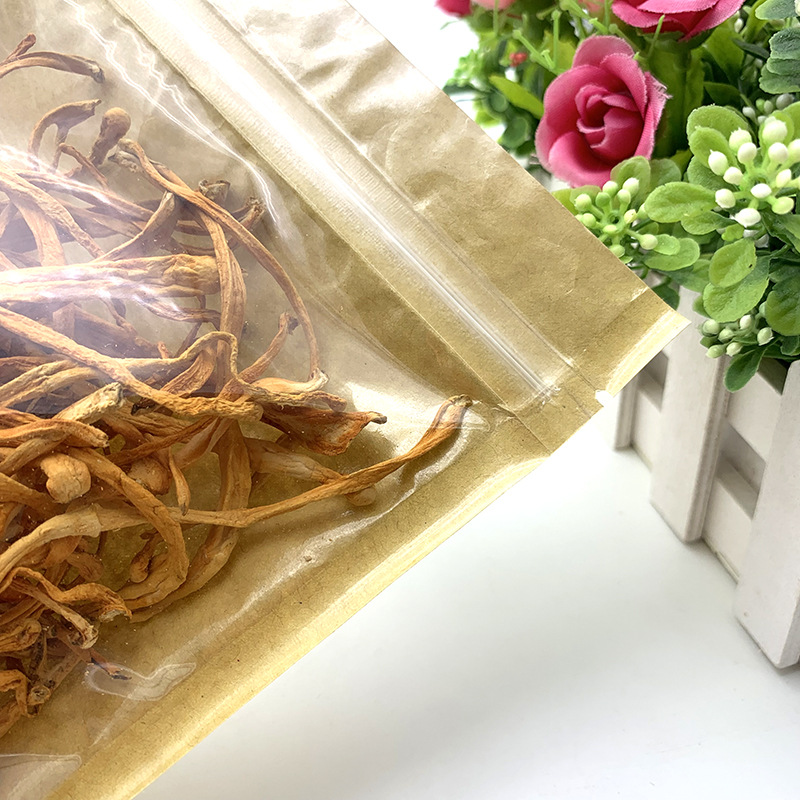 In-stock kraft paper vertical bone bags, self-standing and self-sealing bags, food packaging bags, semi-transparent kraft paper sealed bags Application Scenario