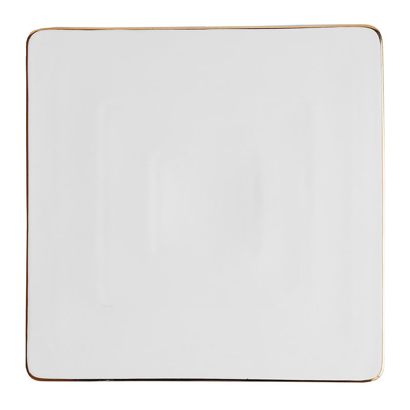 Gold-plated edge plates, ceramic Western plates, steak plates, creative Japanese sushi plates, sashimi square plates, cake flat plates, Internet celebrities Item Picture