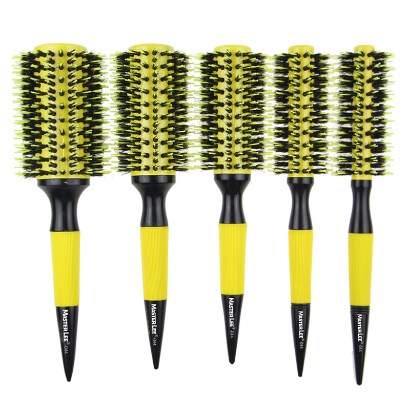 Mastree pig bristle ceramic comb, aluminum tube roller comb, curly hair round roller comb, hair salon curly hair styling comb Item Picture