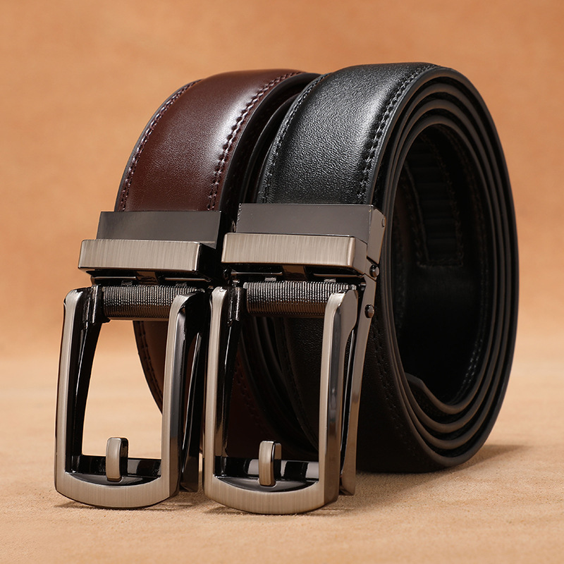 Cross-Border Fake Needle Buckle Belt Men's Leather Casual Automatic Buckle Belt Fashion Handsome Belt