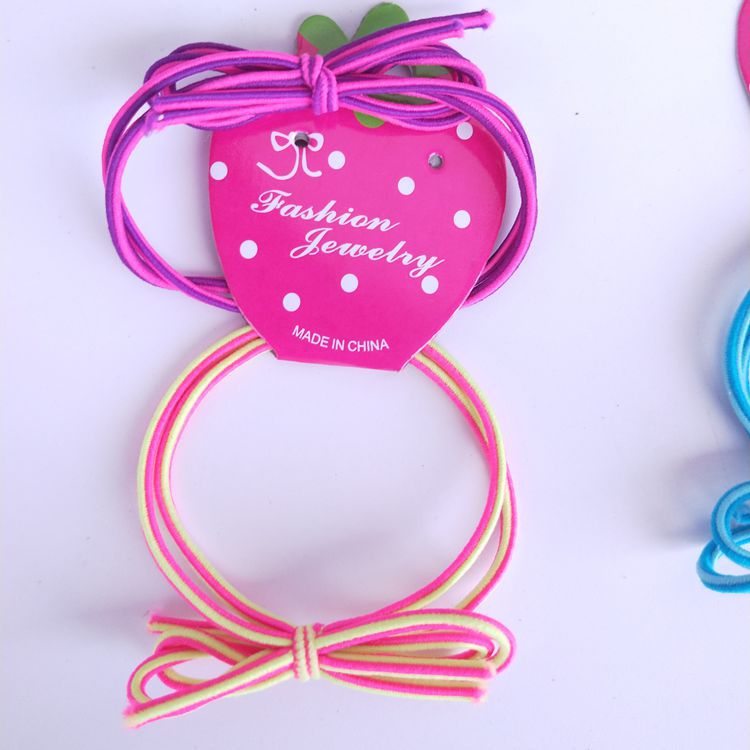 Leather band color rope head rope card leather band 2 hair rope 2 yuan leather band 1 yuan 2 yuan jewelry wholesale Specification drawing