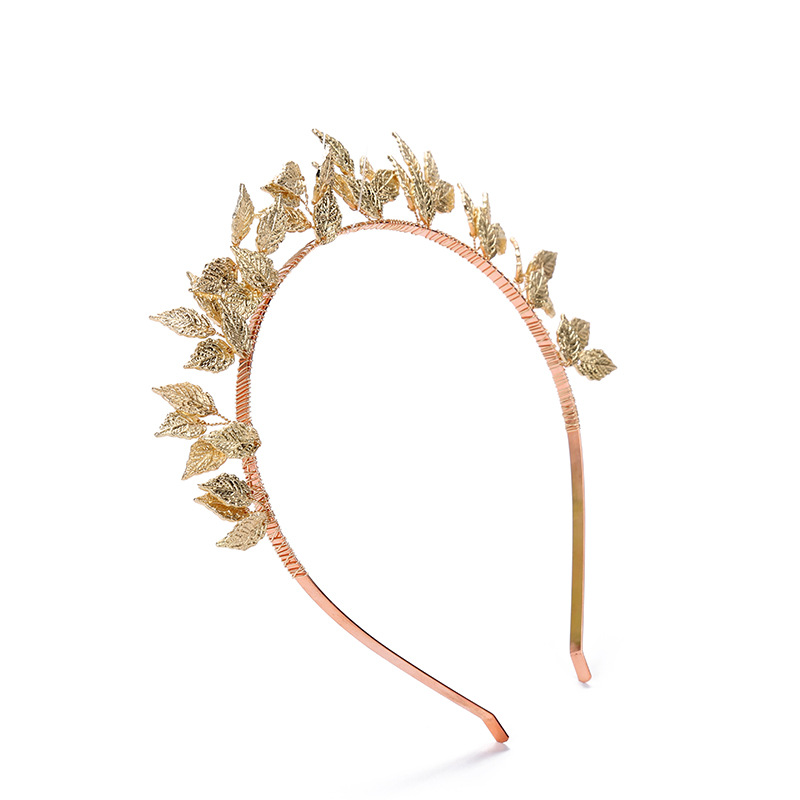 New cross-border leaf hair bands from Europe and America, gold and silver leaf hair accessories, wedding dress and evening gown accessories, bride headwear and headband wholesale, domestic independent Item Picture